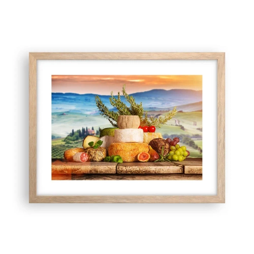 Plakat w ramie jasny dąb - Włoska radość życia - 40x30 cm