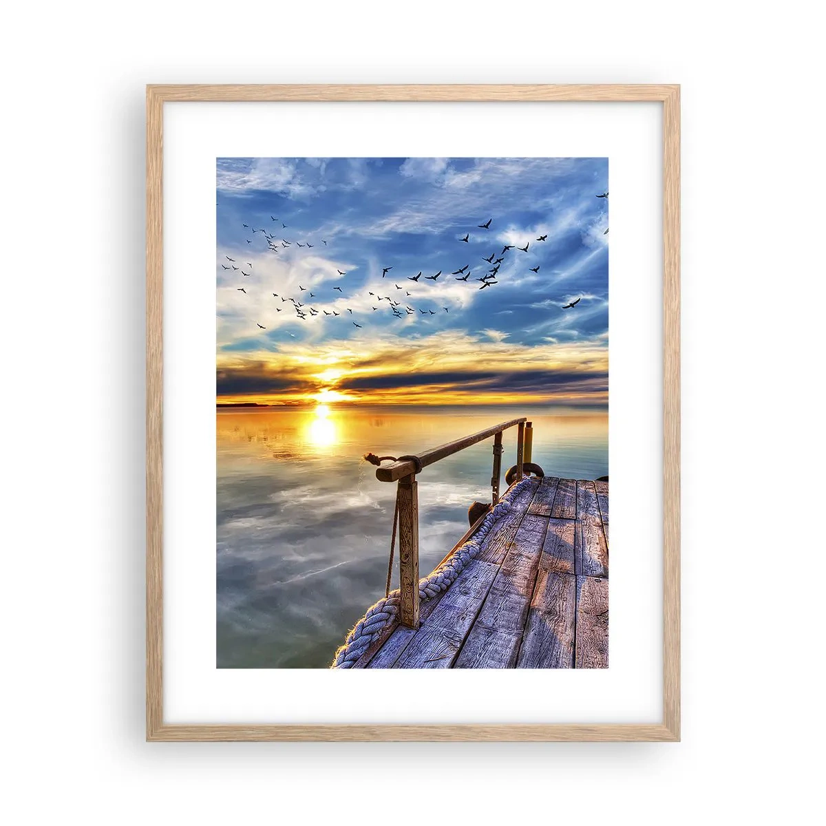 Plakat w ramie jasny dąb - Wiatr idzie na spoczynek - 40x50 cm
