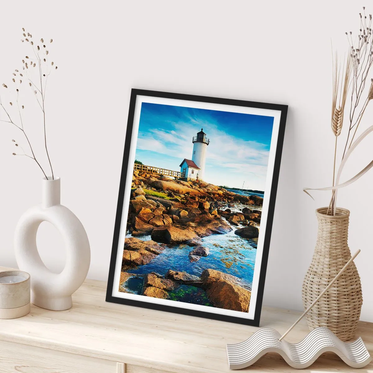 Plakat w czarnej ramie - Wracajcie szczęśliwie, czekam - 40x50 cm