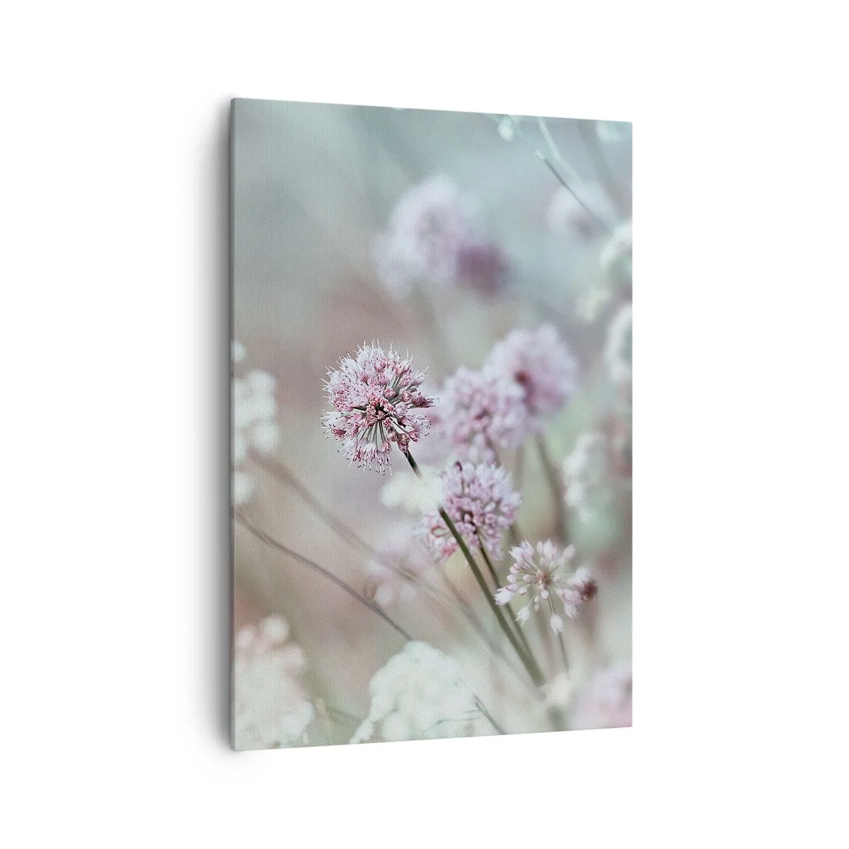 Obraz na płótnie - Delikatne kwiaty w pastelowych odcieniach - 70x100cm - Słodkie filigrany ziół - Nowoczesna dekoracja ścienna do salonu i sypialni ARTTOR