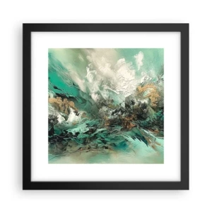 Plakat w czarnej ramie - Szmaragdowo-czarna kipiel - 30x30 cm