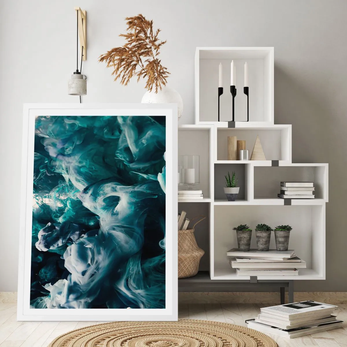 Plakat w białej ramie - Ruch koloru - 40x50 cm