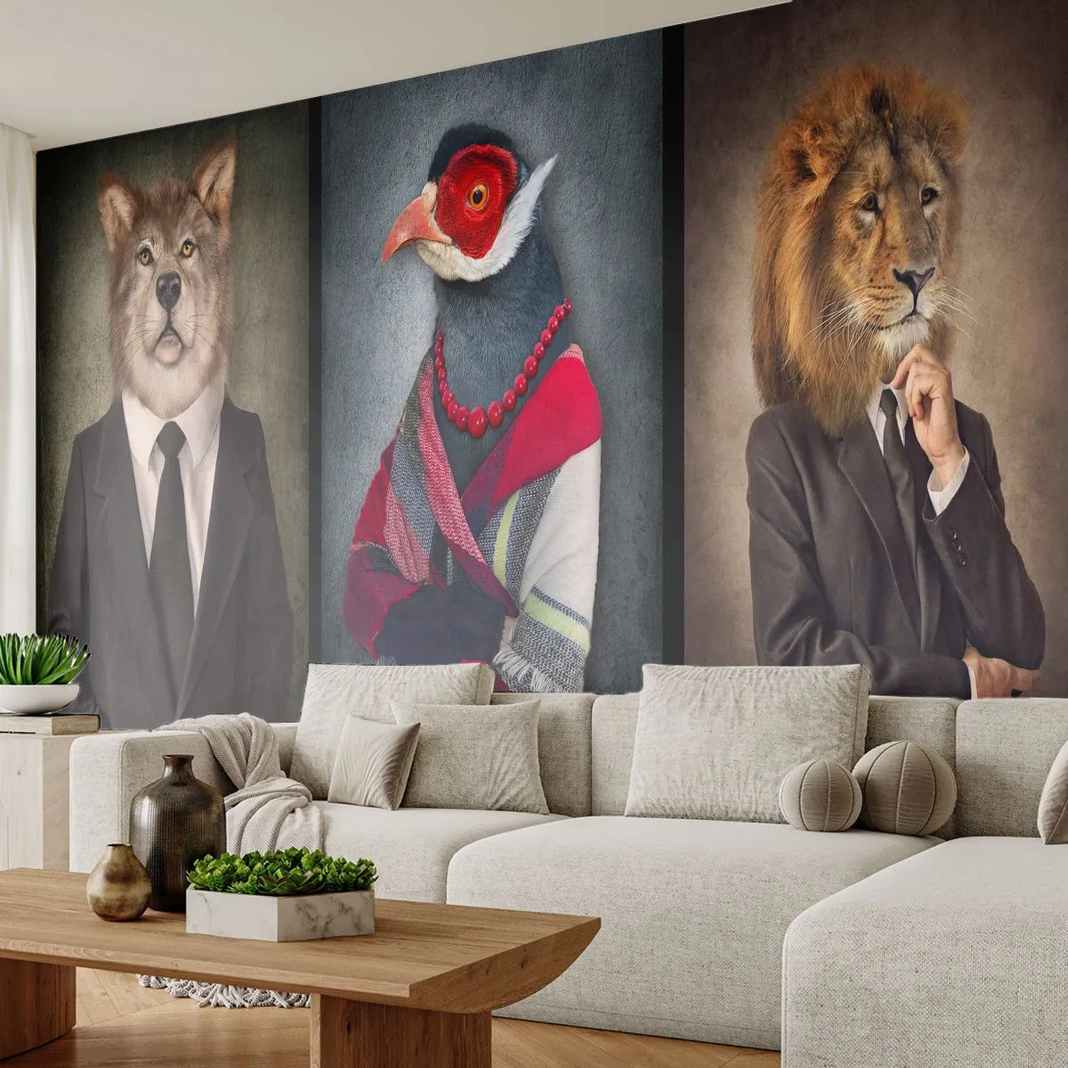 Fototapeta Standard Eco - Co ja tu robię?! - Abstrakcja, Pies, Ptak - 400x280 cm