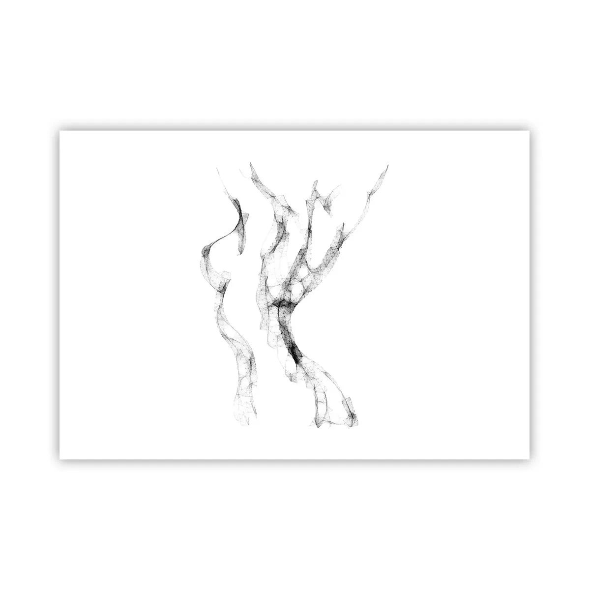 Plakat - Delikatne, abstrakcyjne linie przypominające smugi dymu na jasnym tle - 100x70cm - Piękna i silna - Nowoczesna dekoracja ścienna do salonu i sypialni ARTTOR