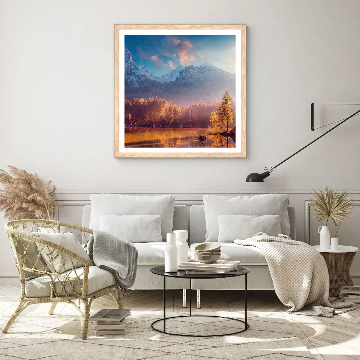 Plakat w ramie jasny dąb - W górach i dolinach - 40x40 cm