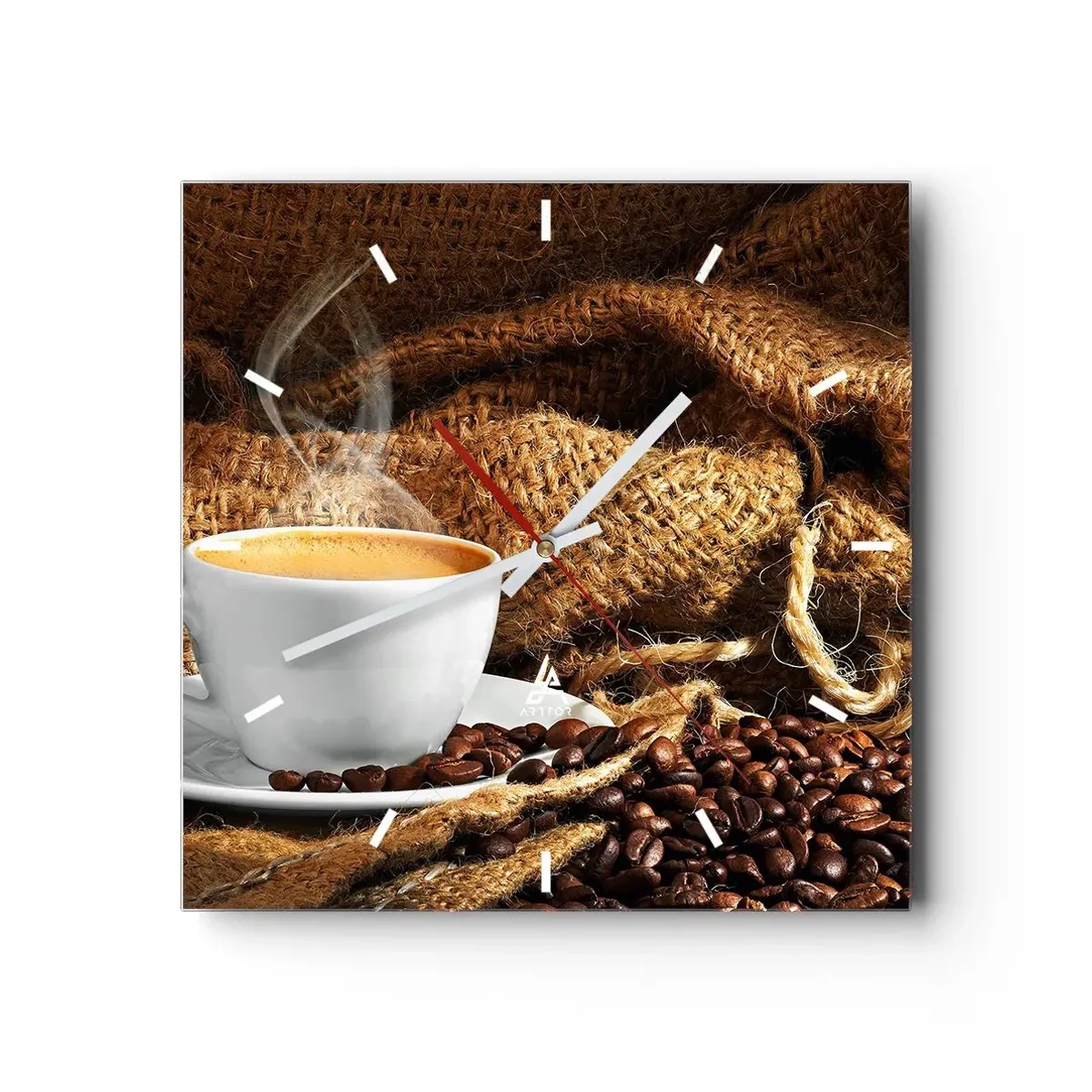 Zegar ścienny - Zapach moki i gęstość miodowego płynu - 40x40 cm