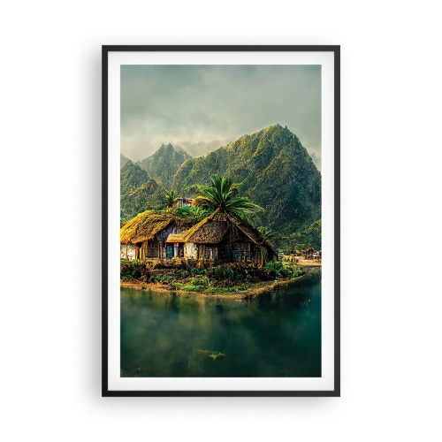 Plakat w czarnej ramie - Tropikalny raj - 61x91 cm