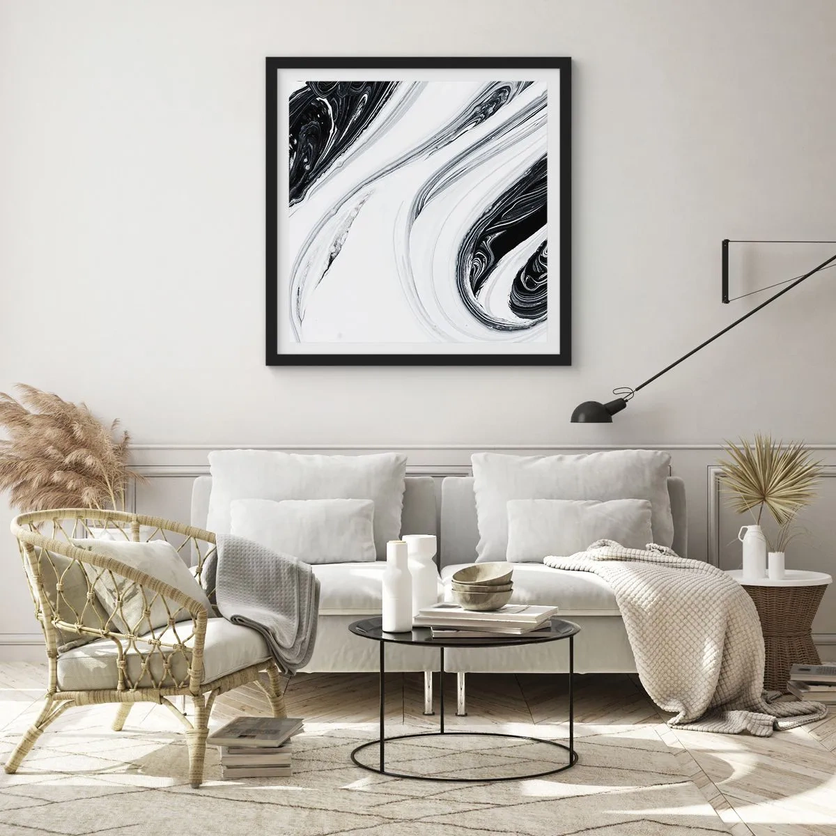 Plakat w czarnej ramie - Połączenie przeciwieństw - 40x40 cm