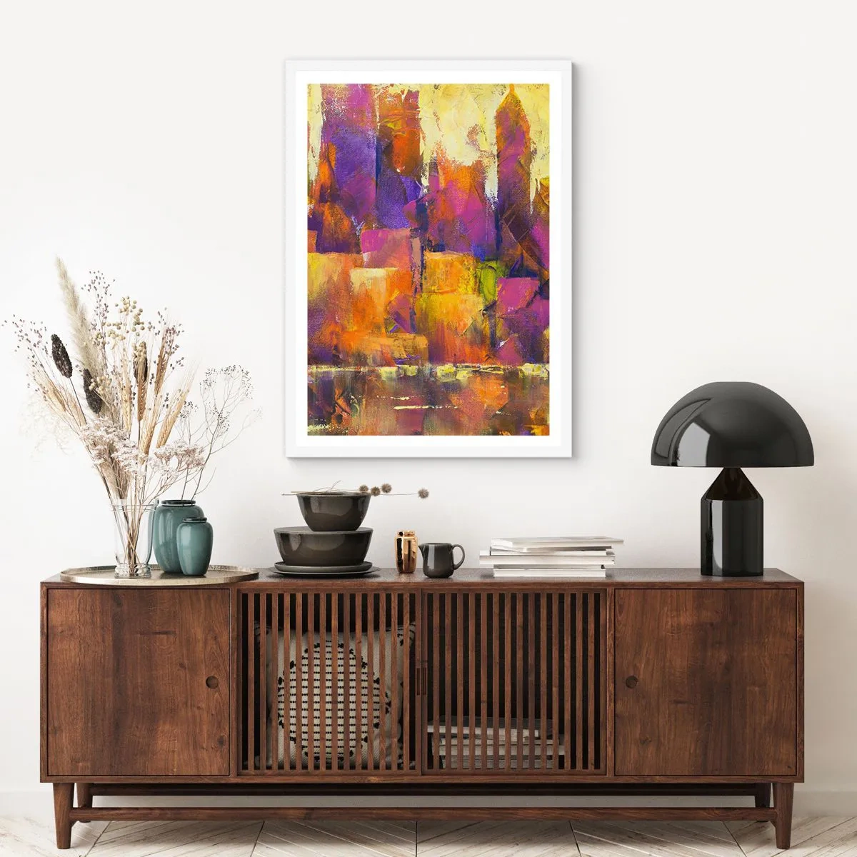 Plakat w białej ramie - Kompozycja metropolitalna - 50x70 cm