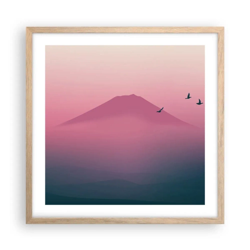 Plakat w ramie jasny dąb - Wędrowcy ponad chmurami - 50x50 cm