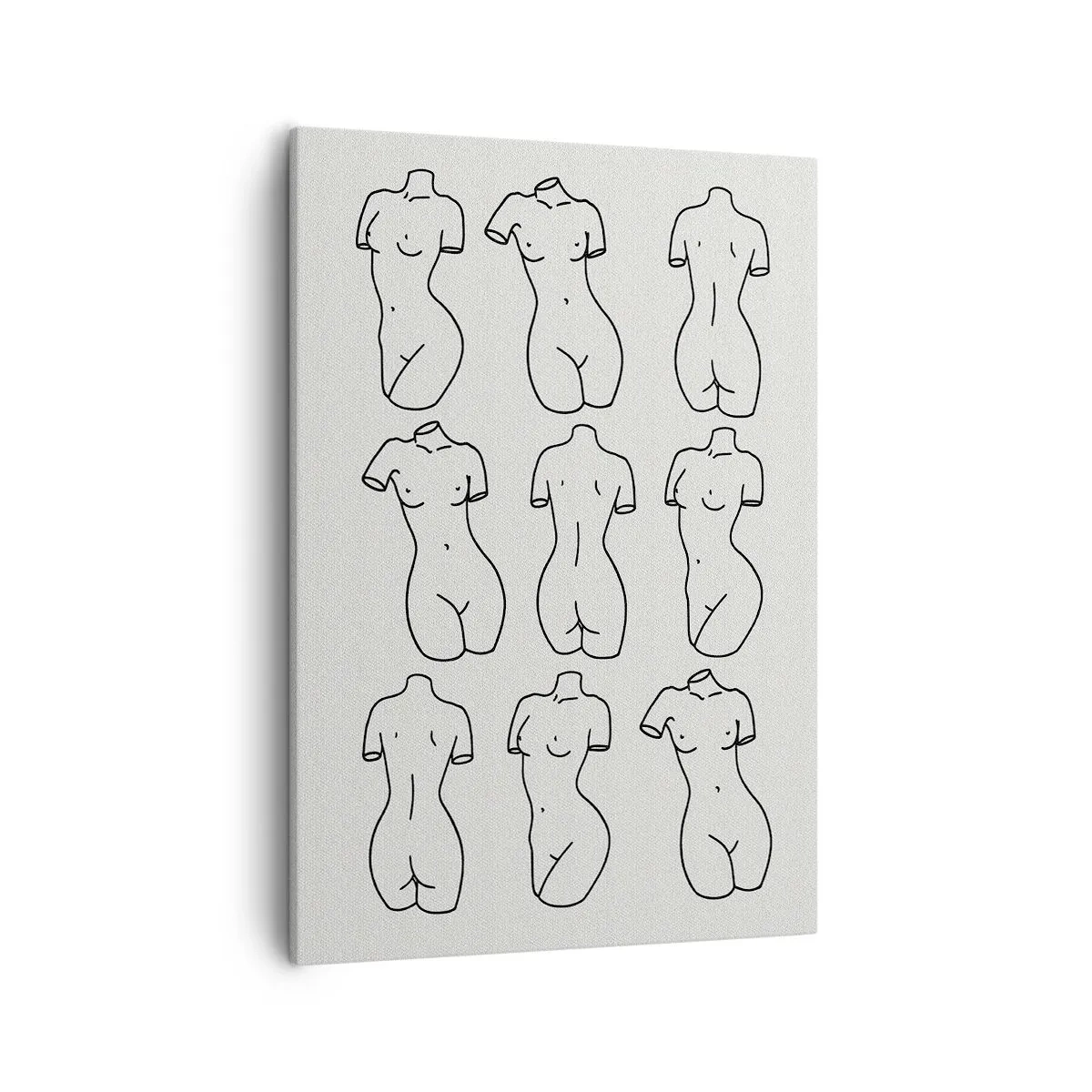 Obraz na płótnie - Minimalistyczna grafika przedstawiająca nagie kobiece sylwetki - 50x70cm - Tylko Wenus - Nowoczesna dekoracja ścienna do salonu, kuchni i sypialni ARTTOR