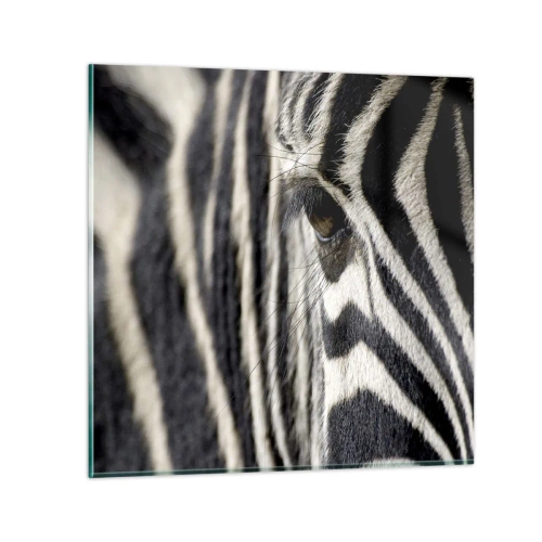 Obraz na szkle - Portret w paski - 30x30 cm