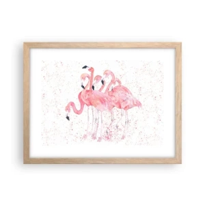 Plakat w ramie jasny dąb - Różowy ansambl - 40x30 cm
