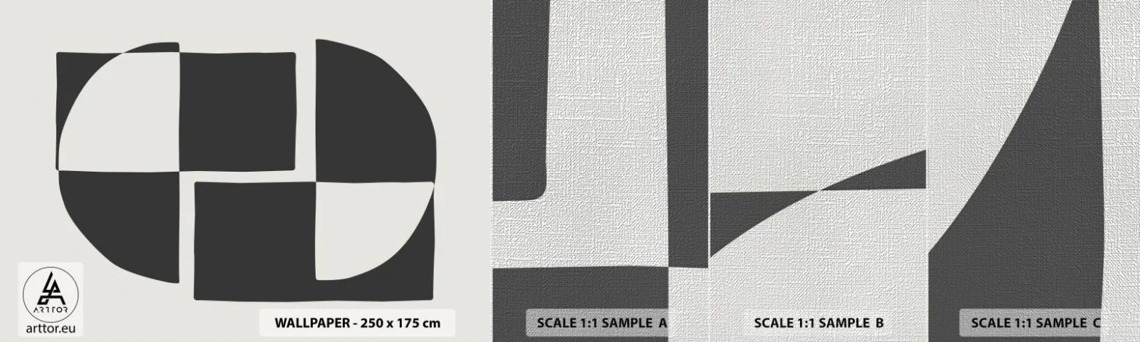 Fototapeta Próbka Premium Canvas - Antyteza – synteza - Abstrakcja, Sztuka, Czarno-Biały - 100x30 cm