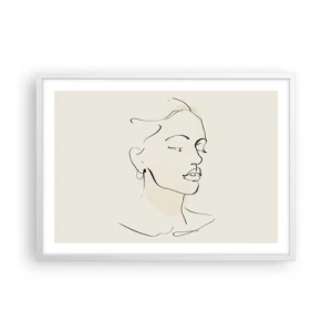 Plakat w białej ramie - Pewną kreską - 70x50 cm