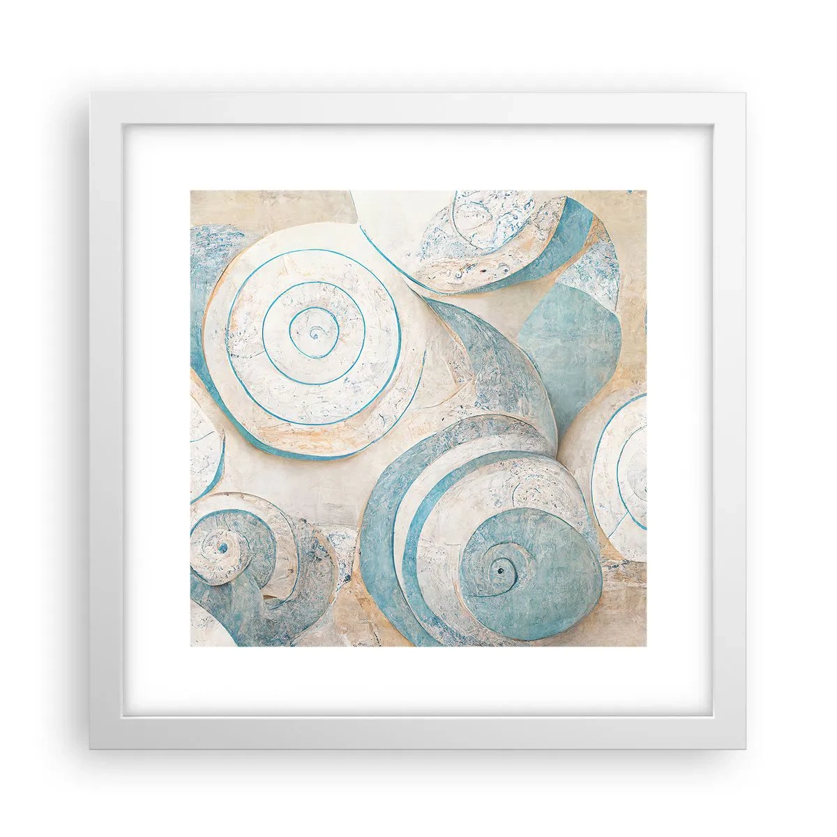 Plakat w białej ramie - Co kryje muszla? - 30x30 cm