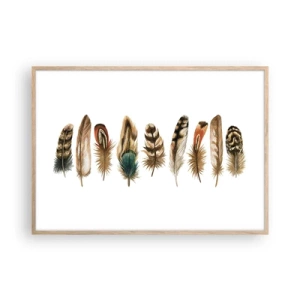 Plakat w ramie jasny dąb - Pierzasta wariacja - 100x70 cm