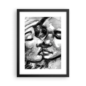 Plakat w czarnej ramie - Czuła chwila - 30x40 cm