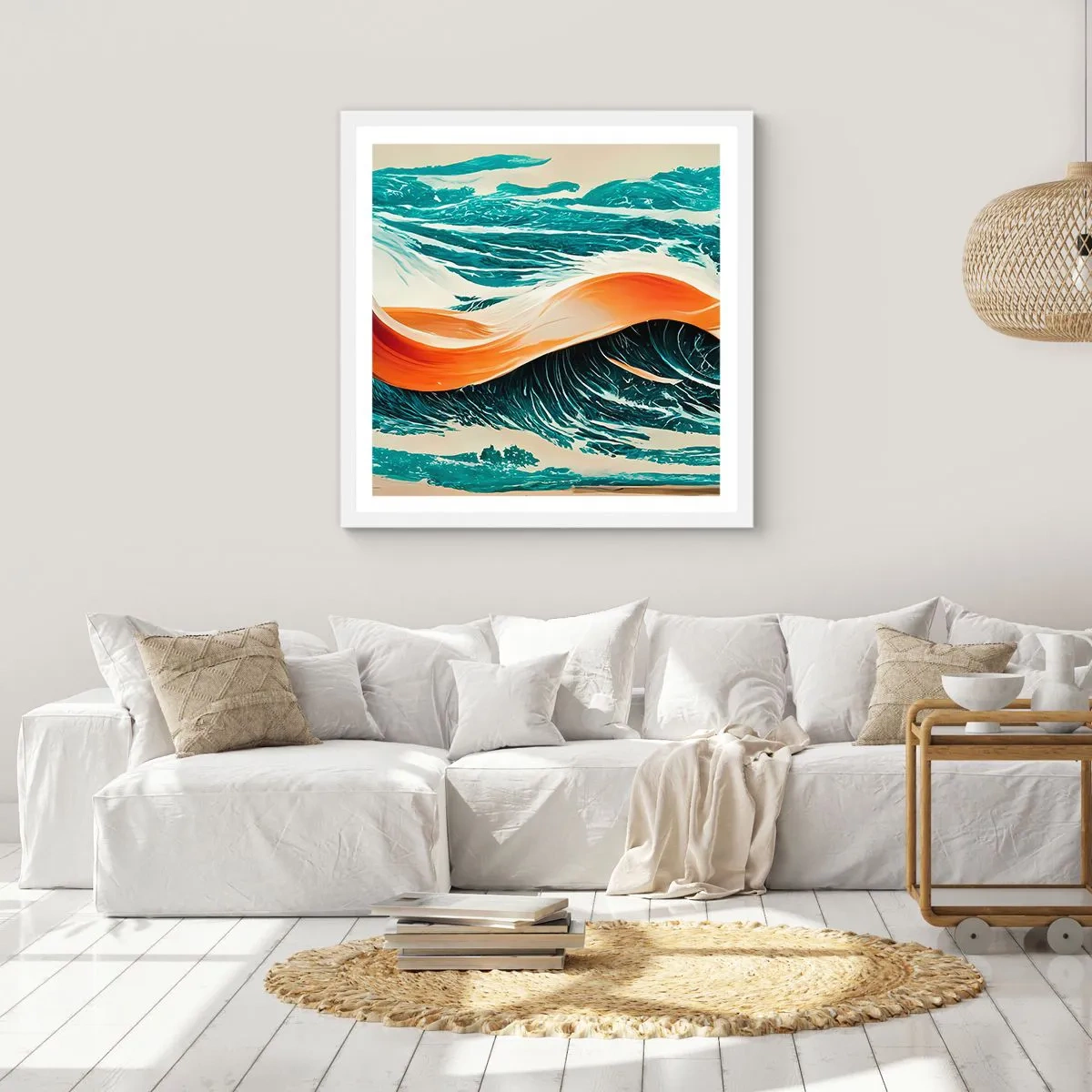 Plakat w białej ramie - Sen surfera - 60x60 cm