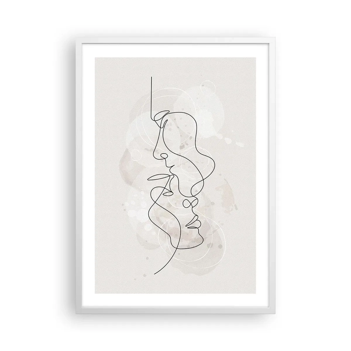 Plakat w białej ramie - Splątani w uścisku - 50x70 cm