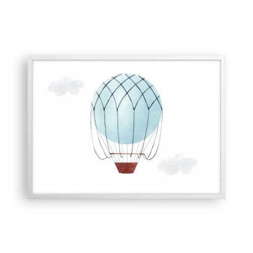 Plakat w białej ramie - Cały w chmurach - 70x50 cm