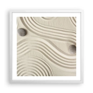 Plakat w białej ramie - Dotyk ciepła - 50x50 cm