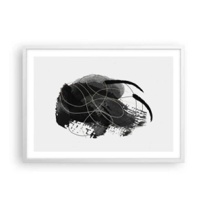 Plakat w białej ramie - Wysnute z czerni - 70x50 cm