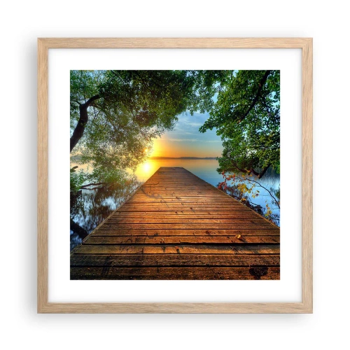 Plakat w ramie jasny dąb - Nie śpiesz się, usiądź - 40x40 cm