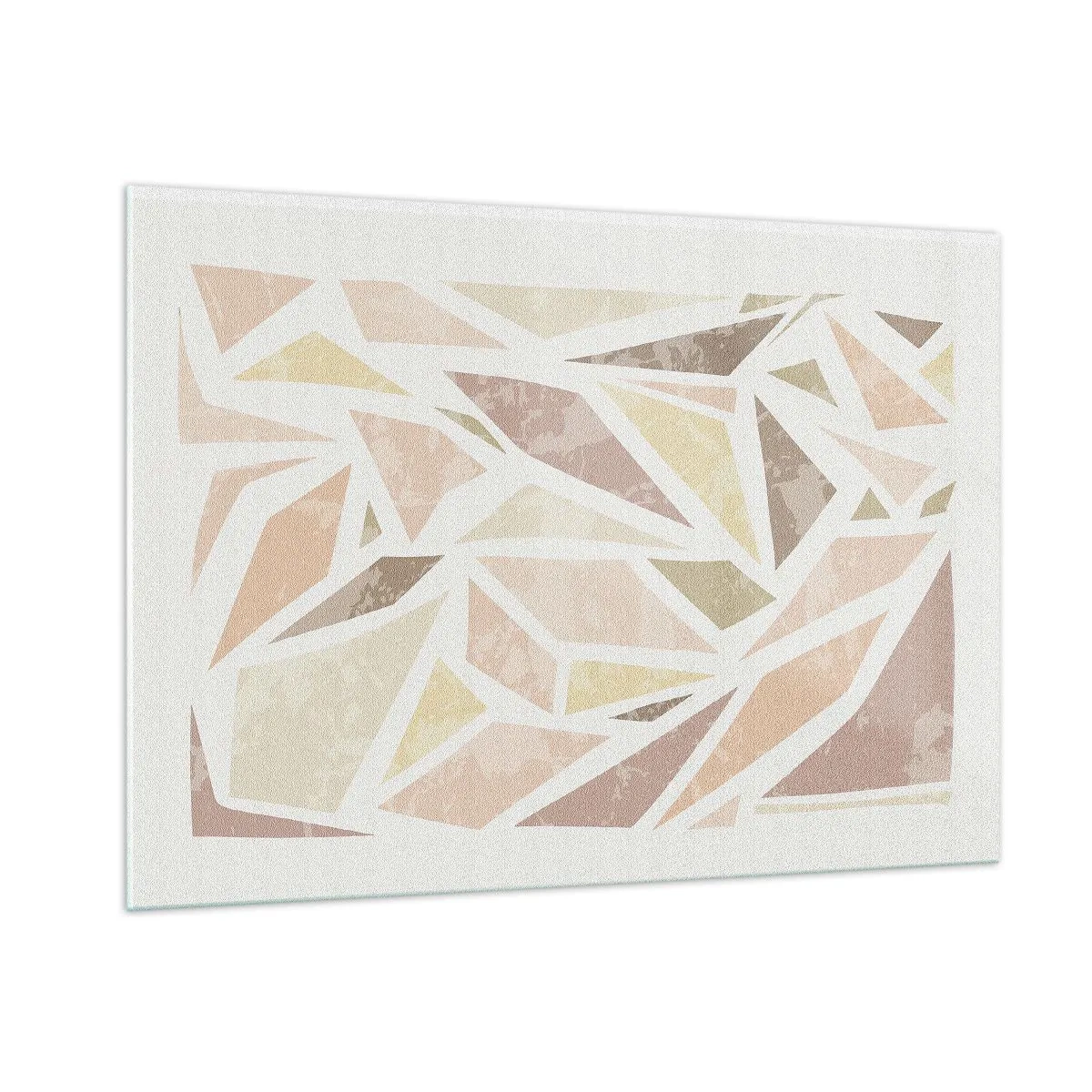 Obraz na szkle - Geometryczna mozaika w pastelowych kolorach na jasnym tle - 100x70cm - Kompozycja witrażowa - Nowoczesna dekoracja ścienna do salonu, kuchni i sypialni ARTTOR