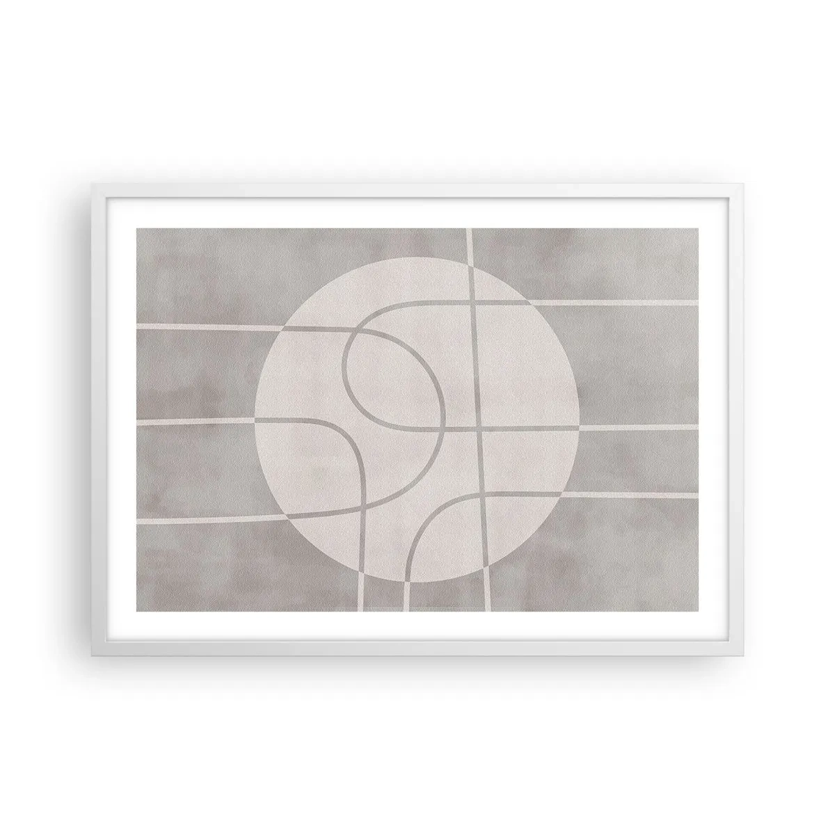 Plakat w białej ramie - Koliście i na wprost - 70x50 cm