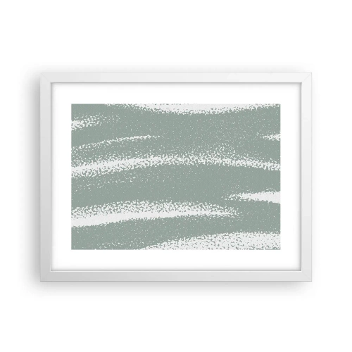 Plakat w białej ramie - Abstrakcja w zimowym klimacie - 40x30 cm