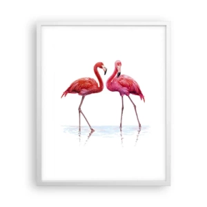 Plakat w białej ramie - Różowe randez-vous - 40x50 cm