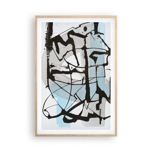 Plakat w ramie jasny dąb - Mimo wszystko błękitny - 61x91 cm