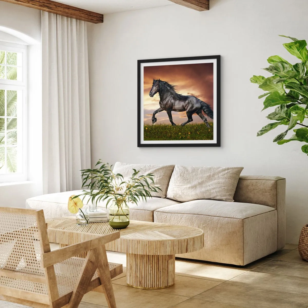 Plakat w czarnej ramie - Czarny książę - 40x40 cm