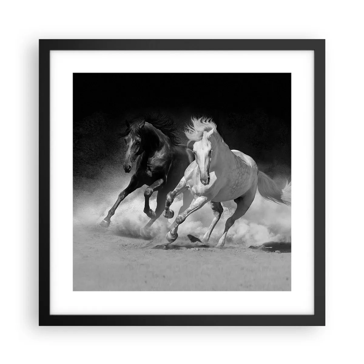 Plakat w czarnej ramie - Galop wolności - 40x40 cm