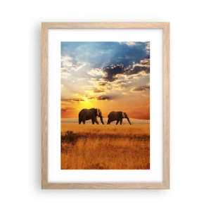 Plakat w ramie jasny dąb - Rodzinna przechadzka - 30x40 cm