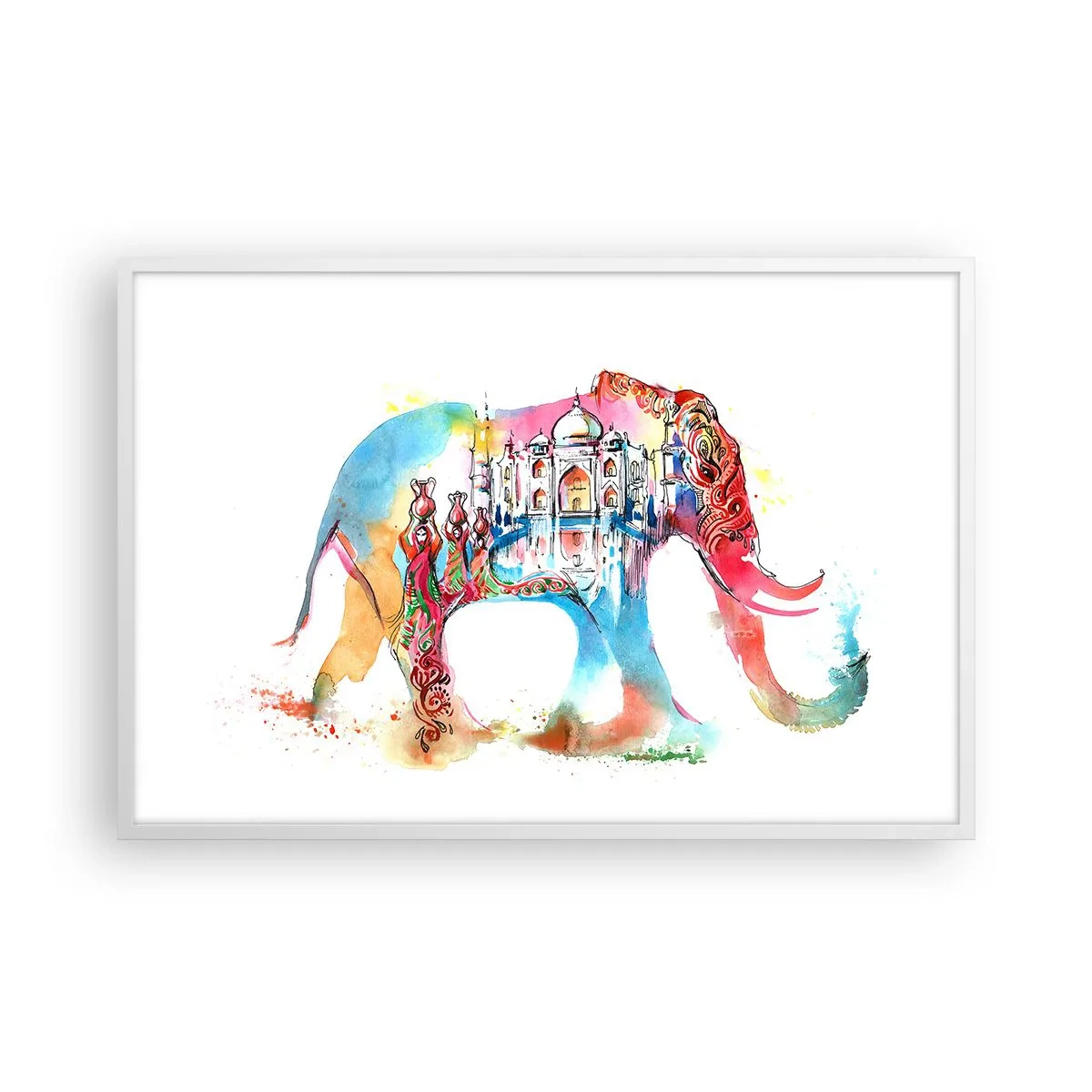Plakat w białej ramie - Indie - aura miłości - 91x61 cm