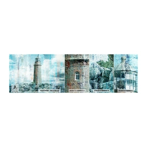 Fototapeta Próbka Samoprzylepna Deluxe Sticker - Na starym drewnie - Abstrakcja, Latarnia Morska, Morze - 100x30 cm