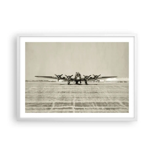 Plakat w białej ramie - Jak zawsze gotowy - 70x50 cm