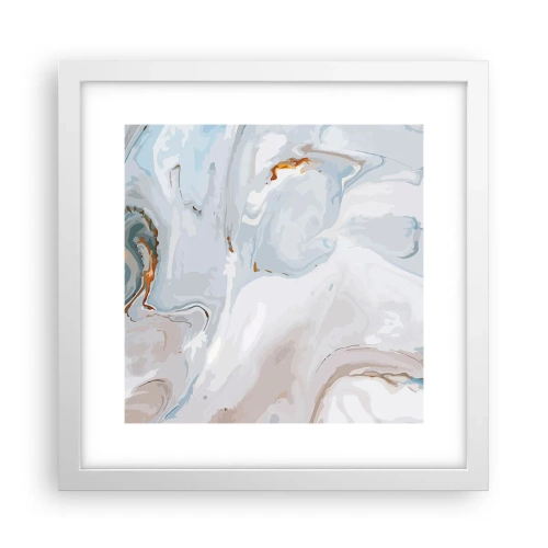 Plakat w białej ramie - Biel wypiętrzona - 30x30 cm