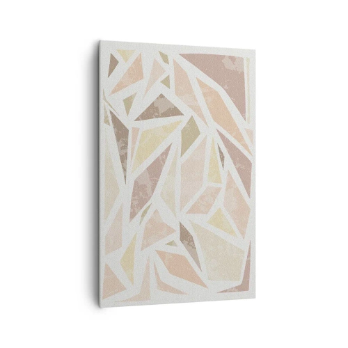 Obraz na płótnie - Abstrakcyjne geometryczne kształty w pastelowych kolorach - 80x120cm - Kompozycja witrażowa - Nowoczesna dekoracja ścienna do salonu i sypialni ARTTOR