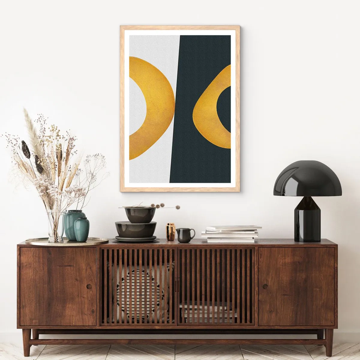 Plakat w ramie jasny dąb - Po pierwsze: złoto - 70x100 cm