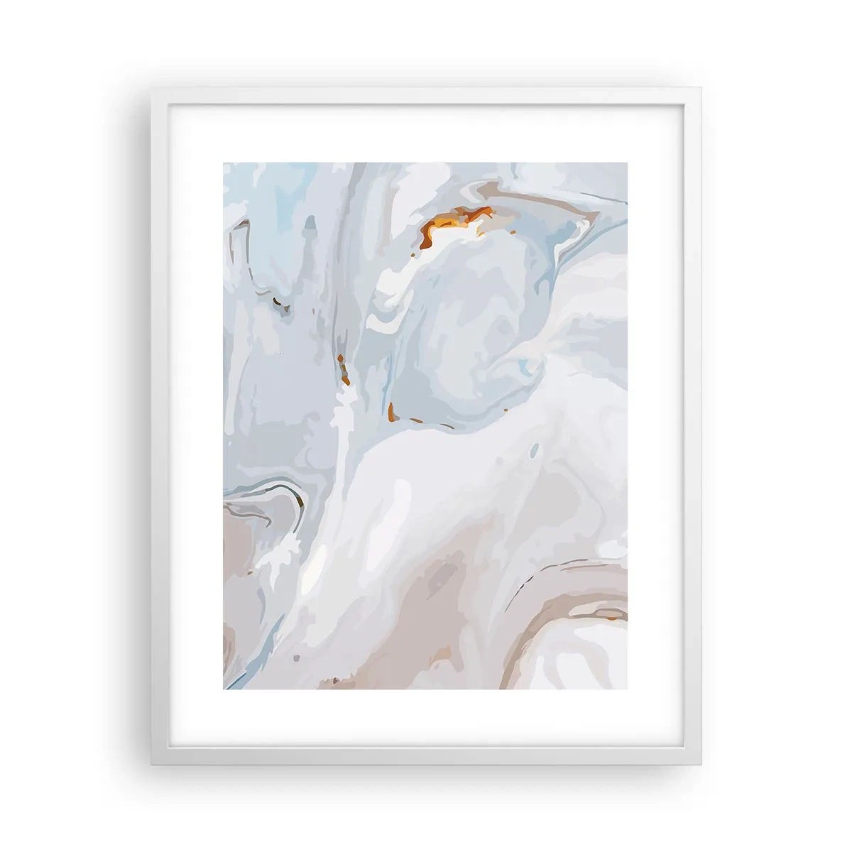 Plakat w białej ramie - Biel wypiętrzona - 40x50 cm