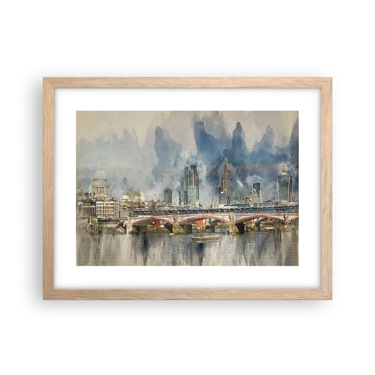 Plakat w ramie jasny dąb - Londyn w całej okazałości - 40x30 cm
