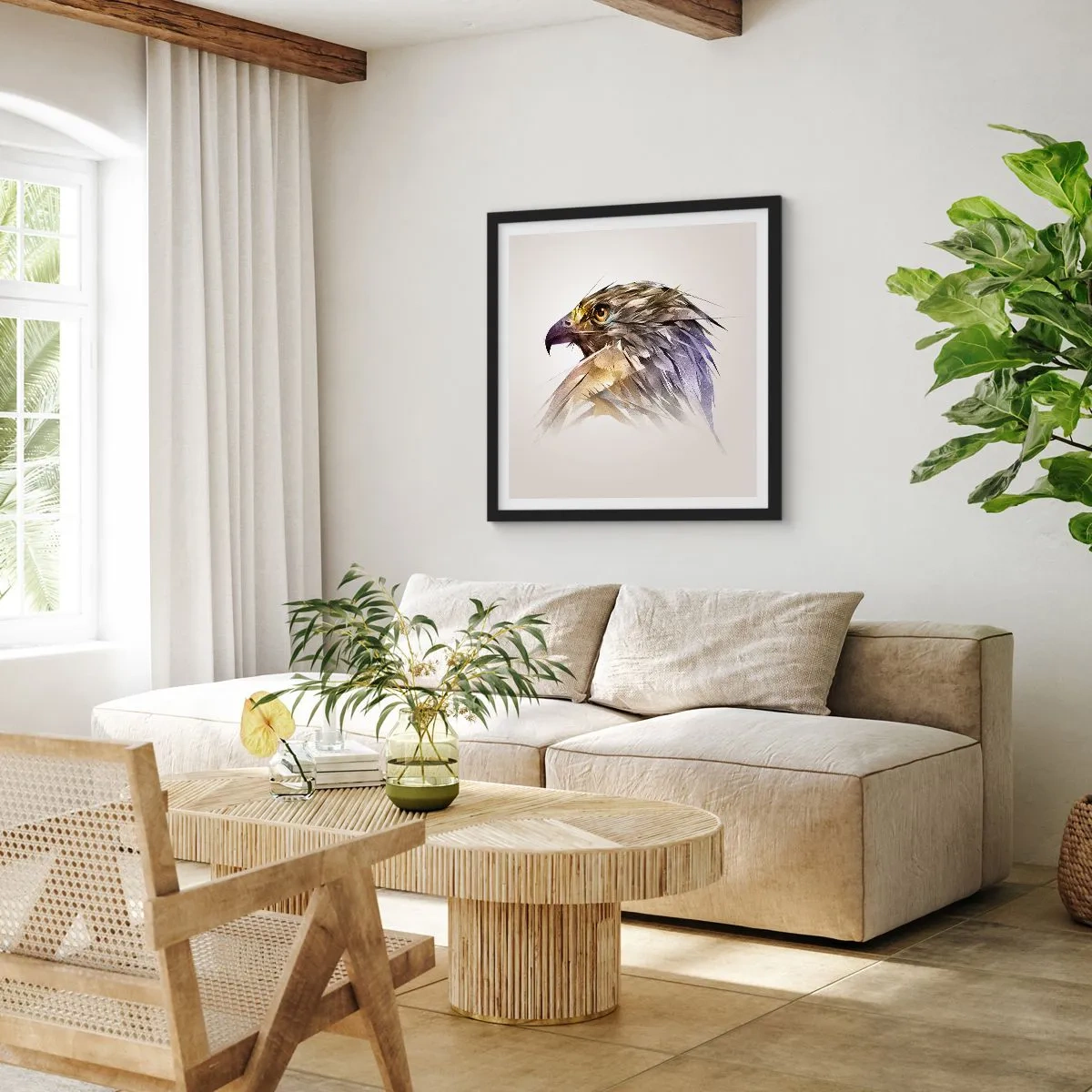 Plakat w czarnej ramie - Portret wojownika - 40x40 cm