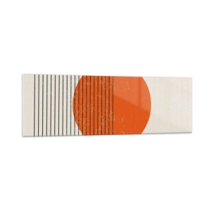 Obraz na szkle - Minimalistyczne słońce z geometrycznymi liniami - 160x50cm - Zawsze słońce - Nowoczesna dekoracja ścienna do salonu i sypialni ARTTOR