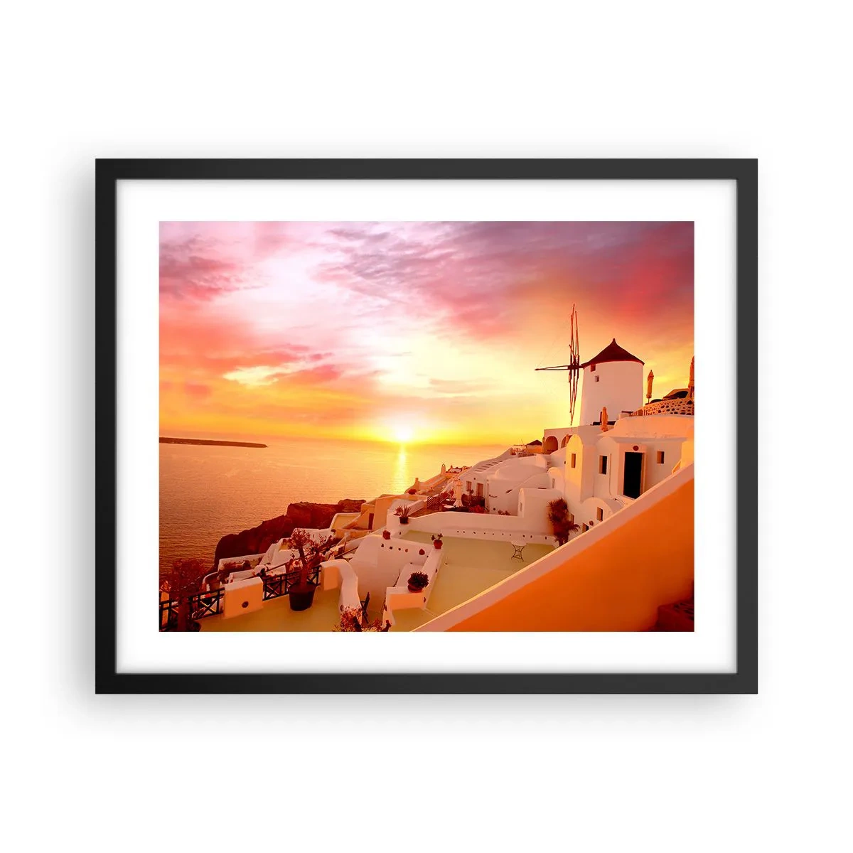 Plakat w czarnej ramie - Rozpłynąć się w bieli i złocie - 50x40 cm