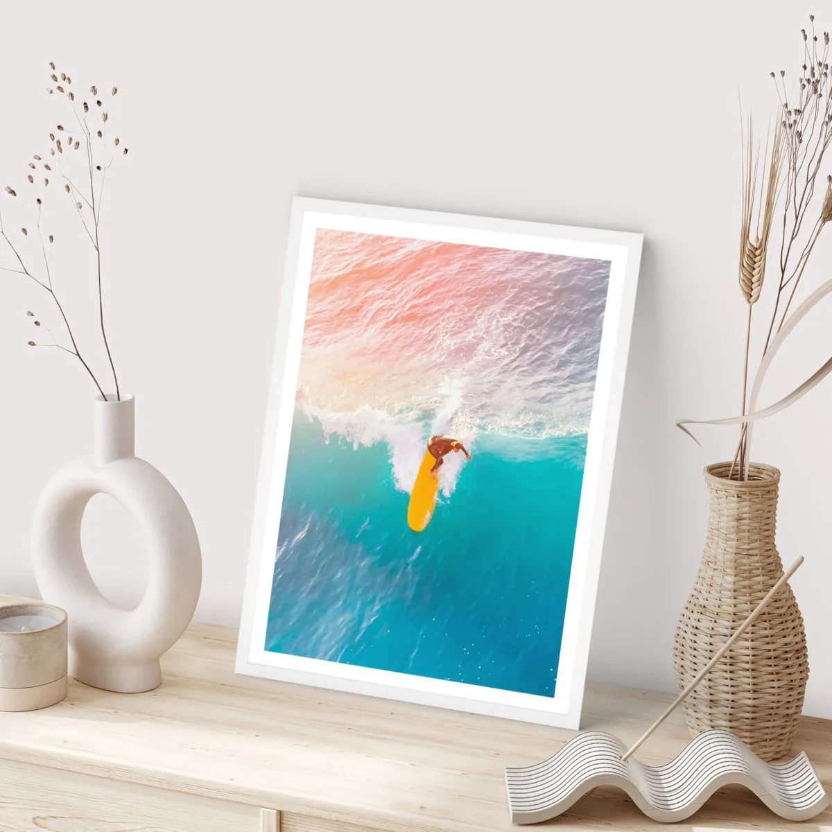 Plakat w białej ramie - Oceaniczny jeździec - 61x91 cm