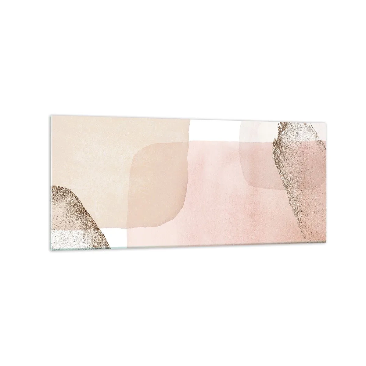 Obraz na szkle - Pastelowe plamy z elementami złota - 120x50cm - Spojrzenie przez kolor - Nowoczesna dekoracja ścienna do salonu i sypialni ARTTOR