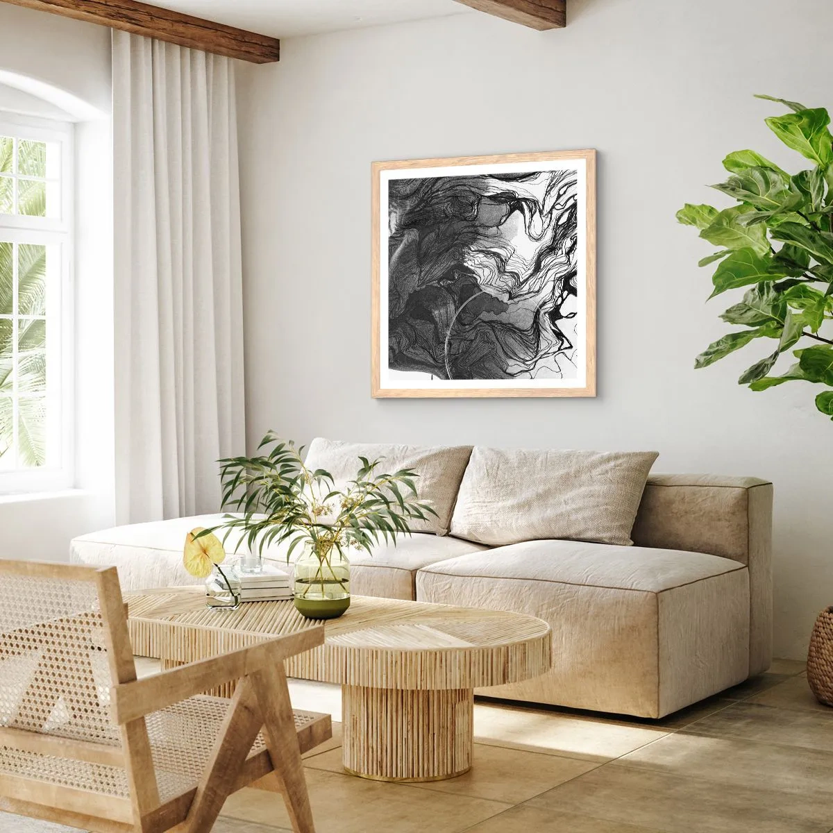Plakat w ramie jasny dąb - Zaplątana w marzeniach - 60x60 cm
